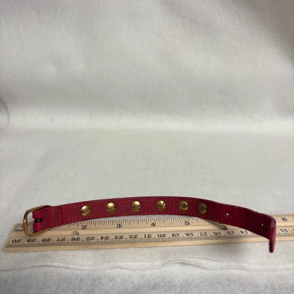 BALENCIAGA Giant Studded Leather Arena Red Bracelet